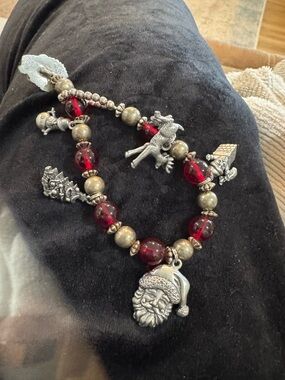Festive Red Santa Charm Bracelet